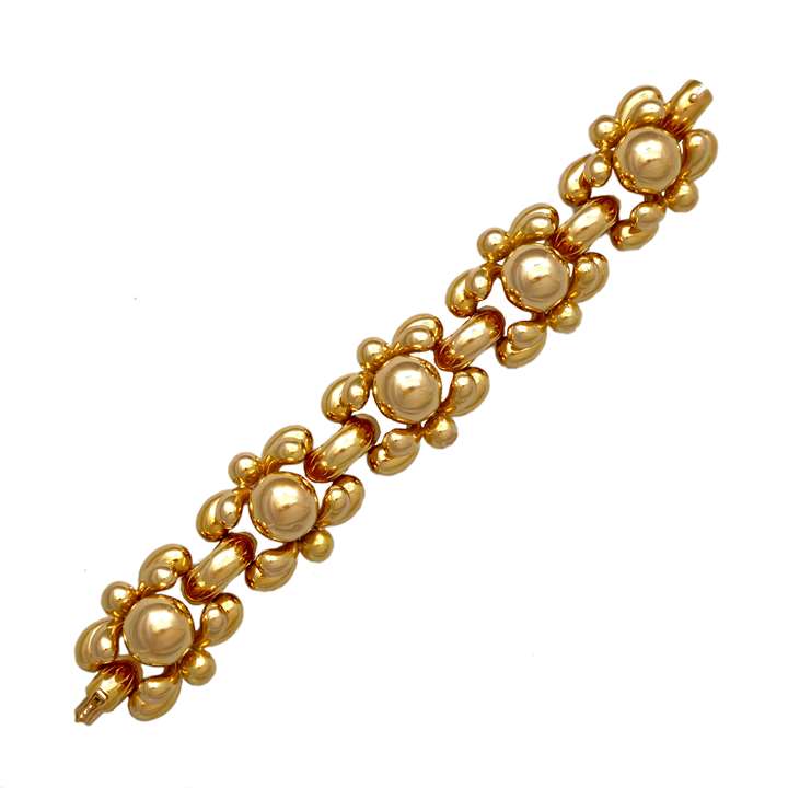 18ct gold bombe link bracelet
